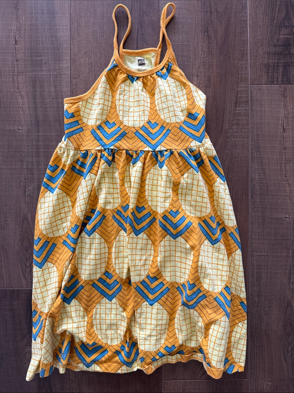 Tea Yellow & Blue Geometric Sundress flowy